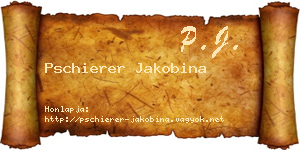 Pschierer Jakobina névjegykártya